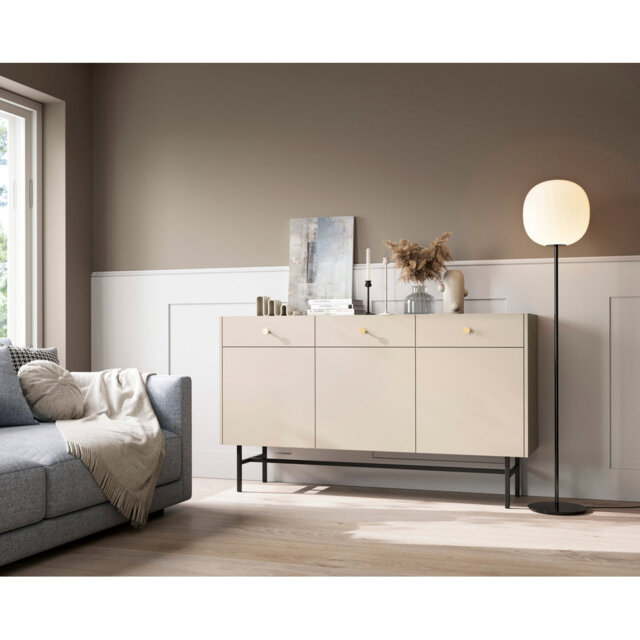 Divenos Three Door Sideboard With Drawers 155 cm Beige
