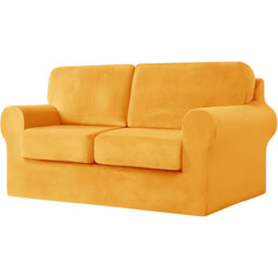 Sofa Cover With Separate Seat Cushions And Backrests Stretch Velvet Sofa Slipcover Couch Covers Furniture Protector Split Combined (2 Seat Set 5 PCS)