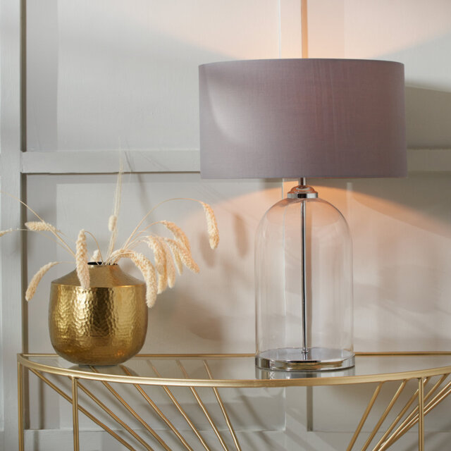 Cloche 60 Gold/Clear and Silver/Clear single with USB and Outlet