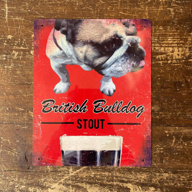 British Bulldog Stout Brewery Style Animal Metal Wall Décor