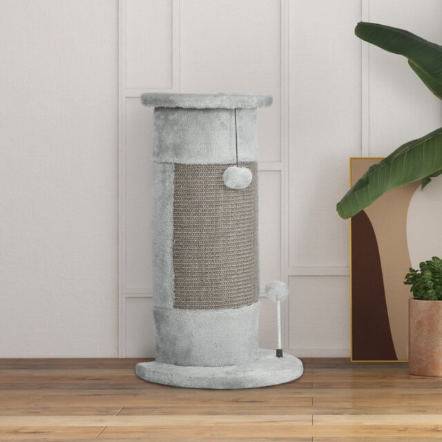 Purrfecto Cat Scratching Post with Plush Cover and Play Balls