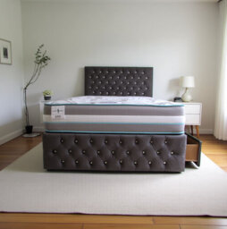 Upholstered Divan Bed with Mattress