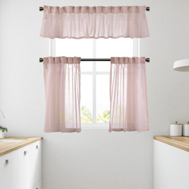 Solid Colour Kitchen Curtain