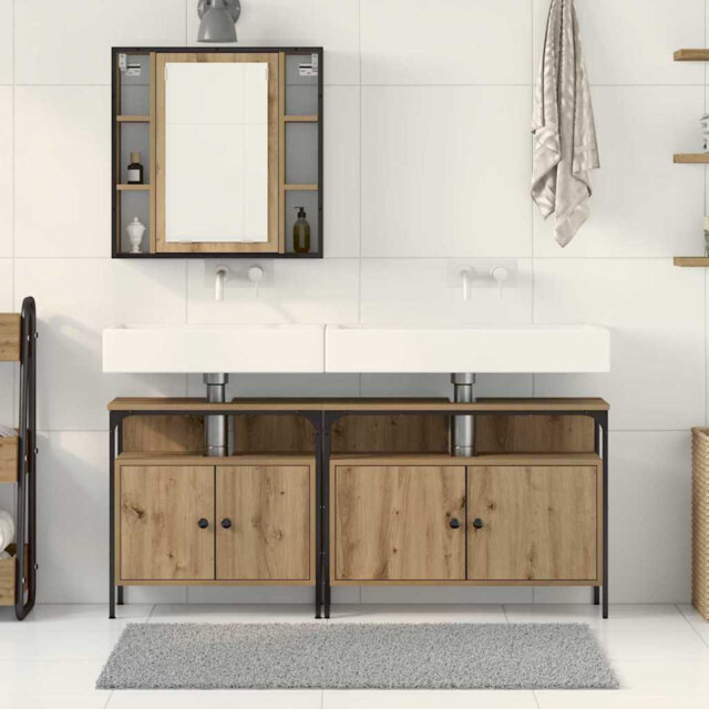 Bathroom Vanity Units With Shelf 3 Pcs 80 X 30 X 60 Cm