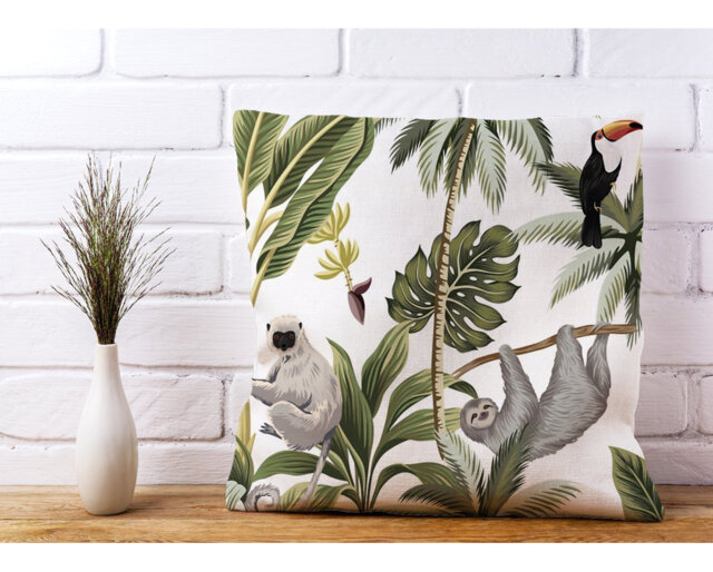Bastille Tropical Sloths Scatter Cushion with Filling