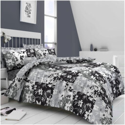 Polycotton Floral Bedding Duvet Cover Set with Pillowcases - Available in Single Double King Machine Washable