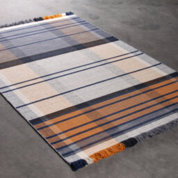 Marvi Handwoven Wool Orange/Blue Rug