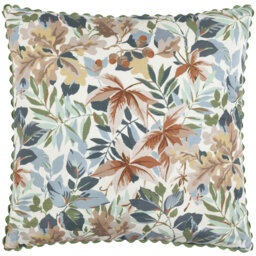Robins Wood Floral Green Square Cushion Cover