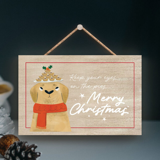 Merry Christmas Santa Paws Wooden Plaque Vivid Squid Wholesale Wall Decor