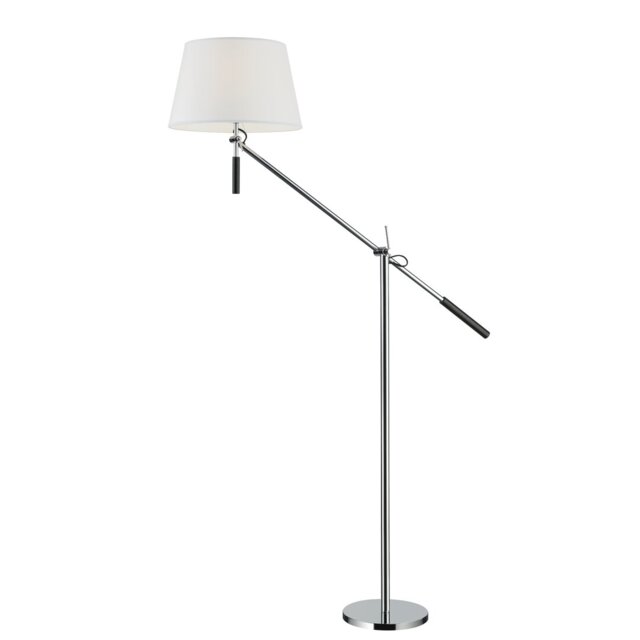 Laramie 180cm Chrome Swing Arm Floor Lamp