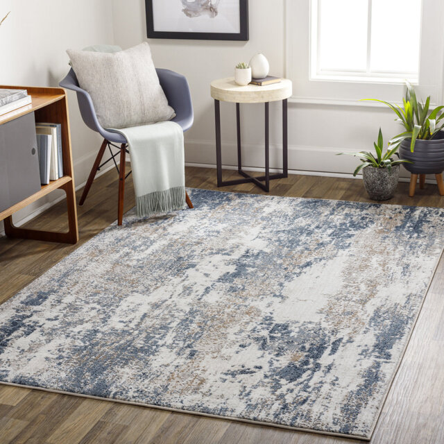 Allegro-Abstract Modern Marble Look Living Dining Bedroom Rug