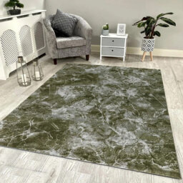 Luxury Green Marble Area Rug – Non-Slip Washable Carpet, Large Living Room Rug, Hallway Runner & Bedroom Floor Mat