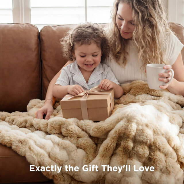 Tie-Dye Faux Rabbit Fur & Flannel Weighted Throw Blanket, Ultra Soft & Cozy for Sofa Couch Bed