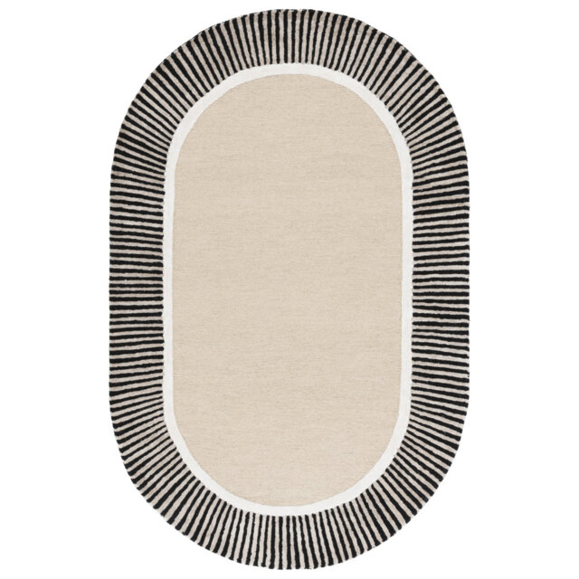 Fifth Avenue Hand Tufted Area Rug In Beige / Black