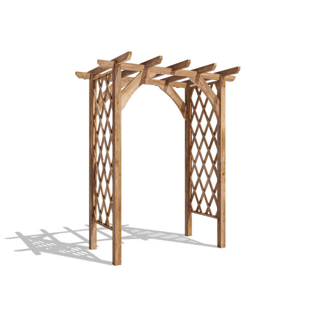 Dunster House Wooden Corner Pergola Arch with Trellis Lattice 1.8m x 1.4m Jasmine