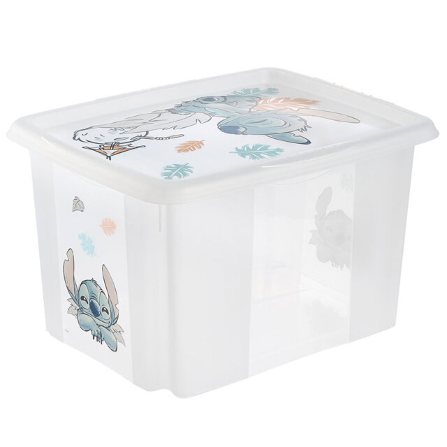 Stitch Turning Stacking Box with Lid - Clear