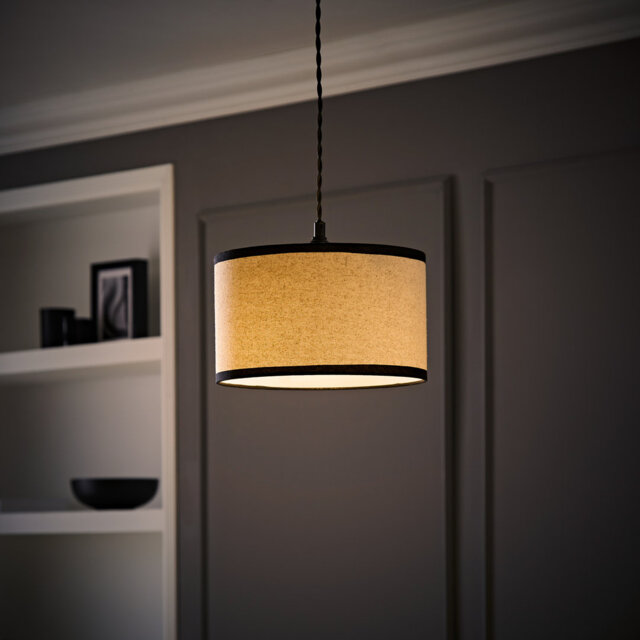 15cm H Linen Blend Drum Lamp Shade ( Slip-On )