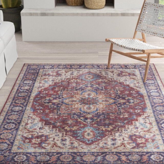 Anthea Tufted Plum Red Rug