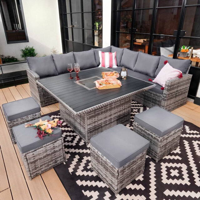 Gallager 11 - Person Garden Lounge Set with Rain Cover