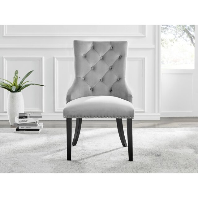 Industrial Design White & Grey Marble Effect Melamine Dining Table Set with 2 Button Velvet Chairs