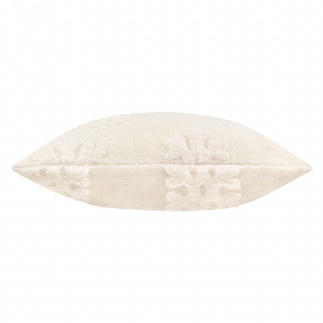 Snowflakes White Square Throw Cushion