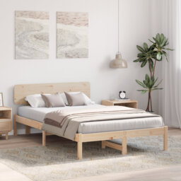 Vidaxl Bed Frame With Headboard Solid Pine Wood