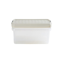 Wham Clip 10.5L Rectangular Plastic Storage Boxes with Secure Clip Lock Lids. L:39 x W:24 x H:15.5cm Clear/Stone/Slate Grey