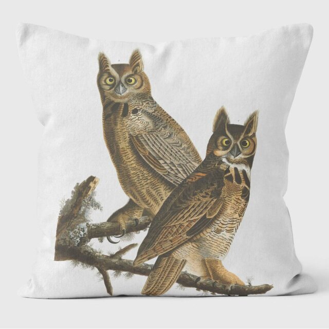Great Horned Owl Birds of America Cushions