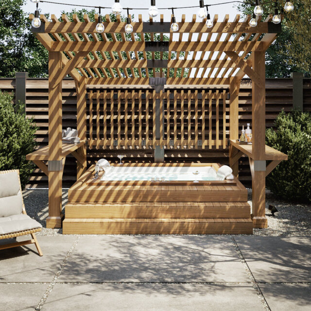 Arefa 3.09m X 2.74m Wood Pergola