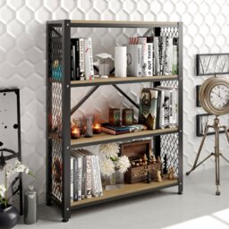 121.92cm H x 91.44cm W Steel Etagere Bookcase