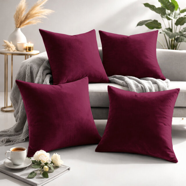 Square Scatter Velvet Cushion Cover ( Set of 4 )