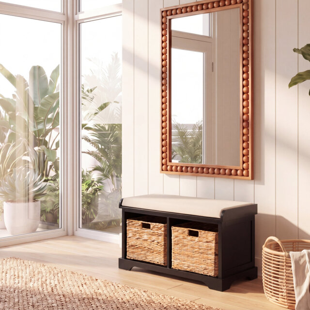 Briananthony Linen Upholstered Storage Bench