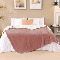Sherpa Fleece Fur Thick Reversible Blanket Throw