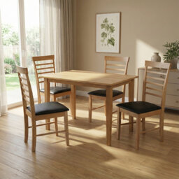 Bowerbank 4 - Person Solid Wood Dining Set