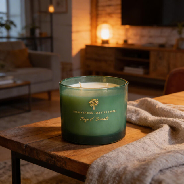 Nicola Spring - Soy Wax Scented Candle - 130g - Sage & Seasalt