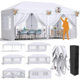 20 Ft. W x 10 Ft. D Steel Pop-Up Canopy