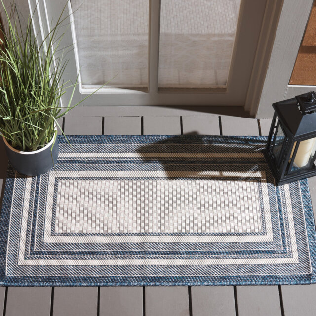 Austa Ivory/Navy Indoor/Outdoor Rug