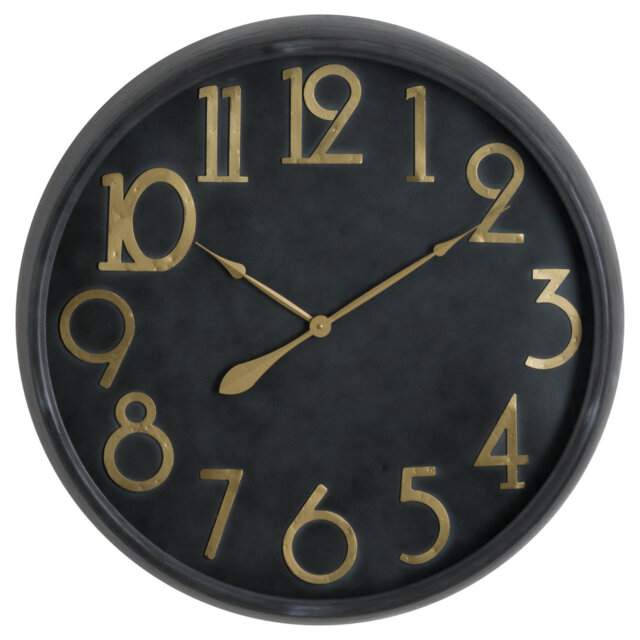 Brass And Black Large Clock