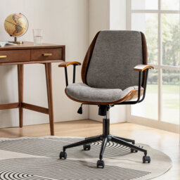 Luis 62.8cm W Modern Polyester Swivel Office Chair