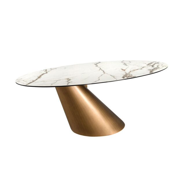 Oval Marble Top Dining Table