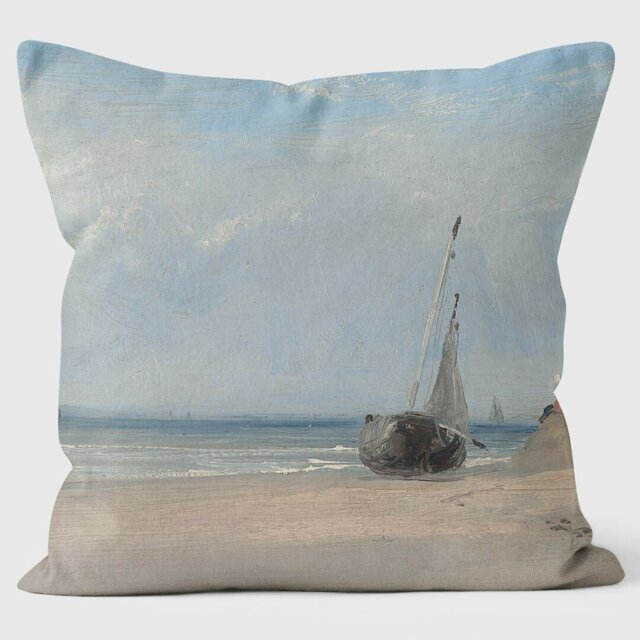 Beach (La Ferte) - Richard Parkes Bonington - National Gallery Square Cushion