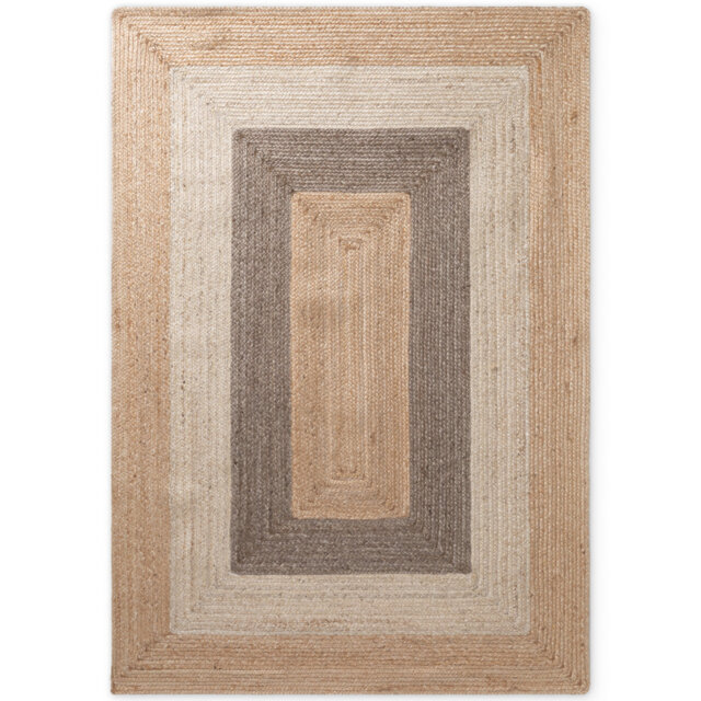Hanse Home Juno Fusion - Jute Rug, Natural Rug for Living room, Bedroom, Diningroom
