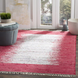 Ceniceros Hand Hooked Cotton Red/Ivory Rug