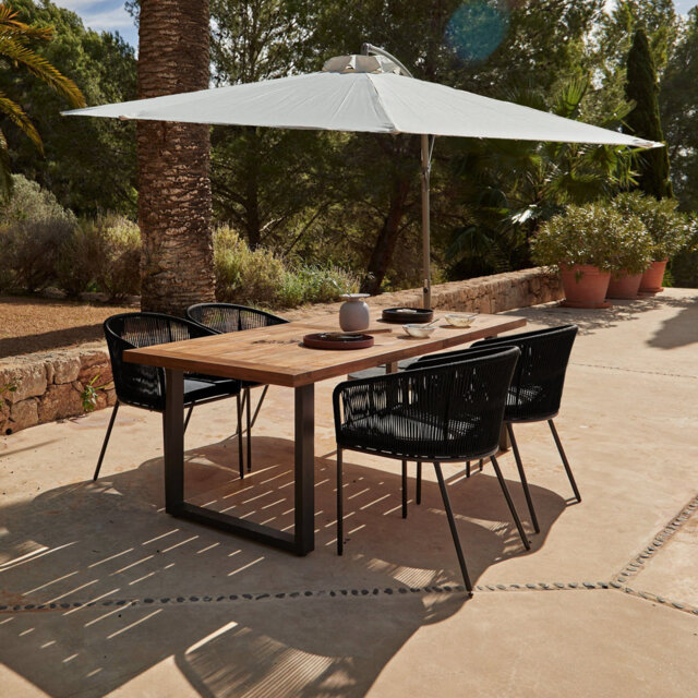 4 Seater Wooden Outdoor Dining Set 175cm