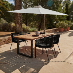 4 Seater Wooden Outdoor Dining Set 175cm