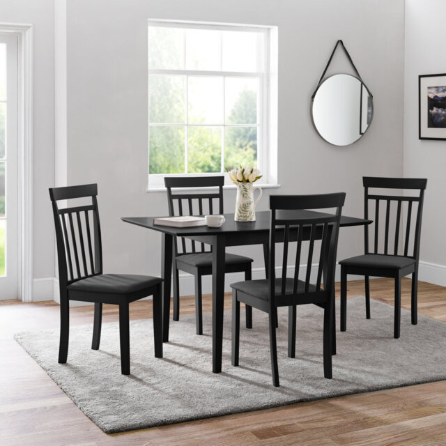 Exeter 4 - Person Butterfly Leaf Rubberwood Solid Wood Dining Set