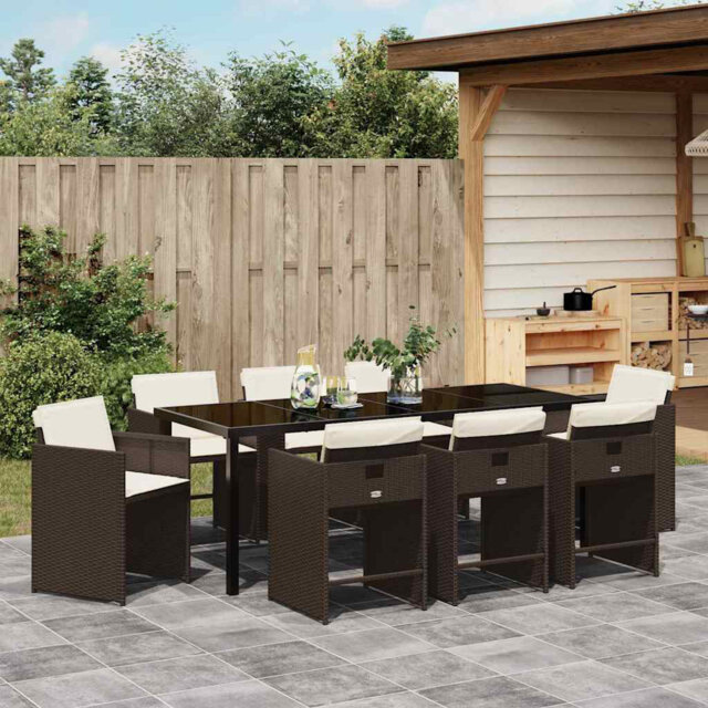Garden Dining Set Poly Rattan Outdoor Furniture Patio Terrace Modern