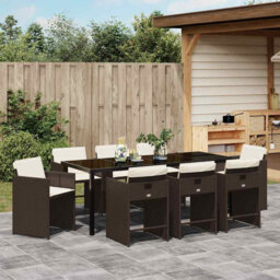 Garden Dining Set Poly Rattan Outdoor Furniture Patio Terrace Modern