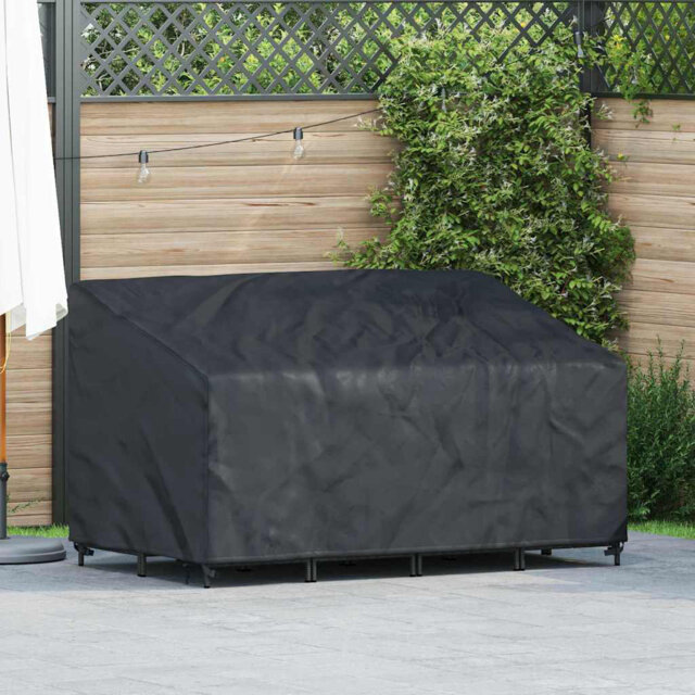 Garden Bench Cover Black 160 X 100 X 61 / 89 Cm 210D Fabric