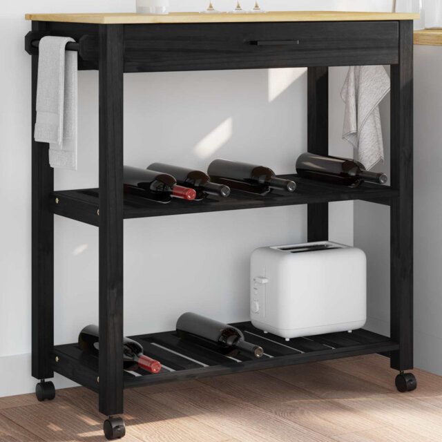 Solid Wood Bar Cart